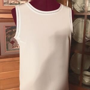 Karen Scott Sleeveless Top White Petite Small  NWOT  Karen Scott Petites
